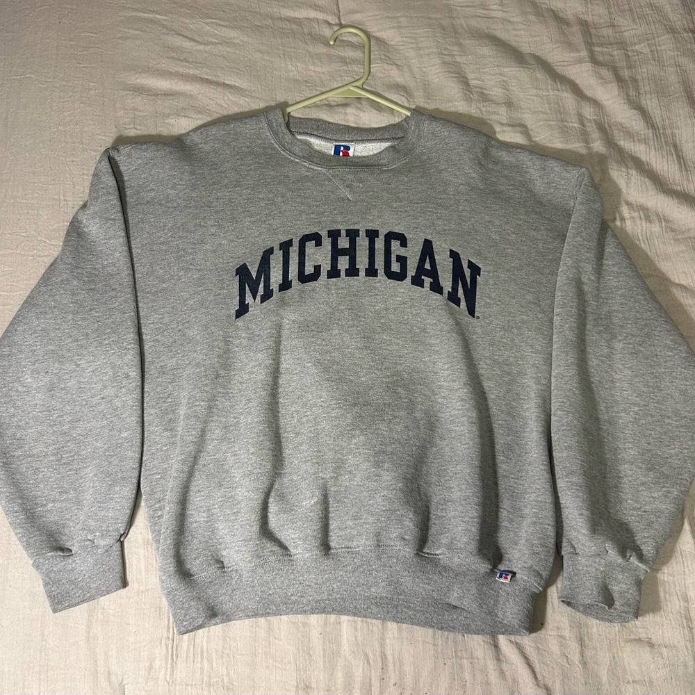 Russell Athletic Gray Michigan Men's Sweater